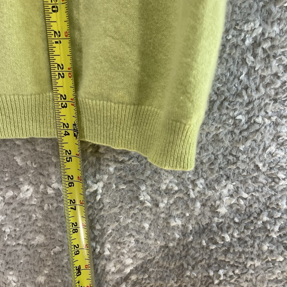 Lord & Taylor Sweater Top 100% Two Ply Cashmere Short Sleeve XL Green Preppy - Picture 5 of 6